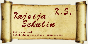 Kajsija Sekulin vizit kartica